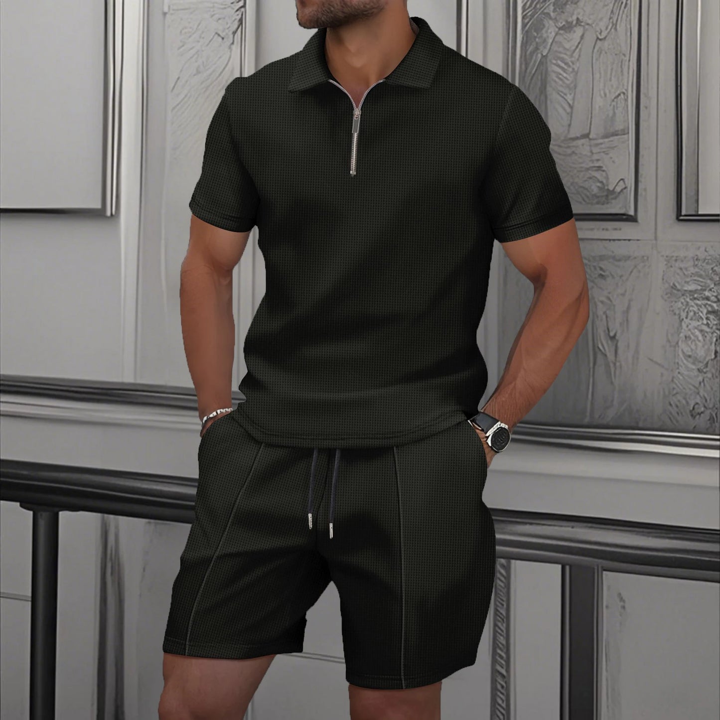 Toby zip up shirt + shorts
